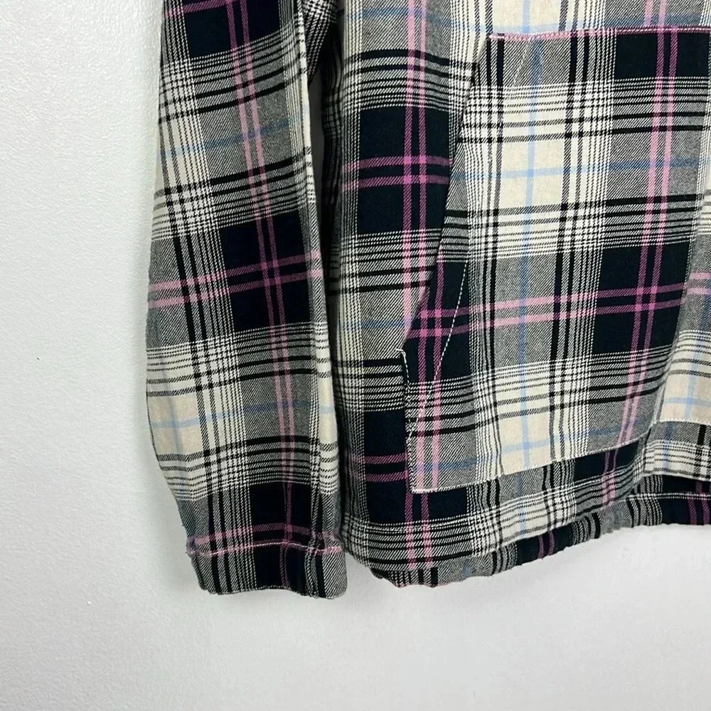 Urban Outfitters Mens Medium Hoodie Flannel‎ Scotch Plaid Shirt - Picture 6 of 9
